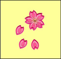 画像4: 刺繍ワッペン ビーズ付き 桜