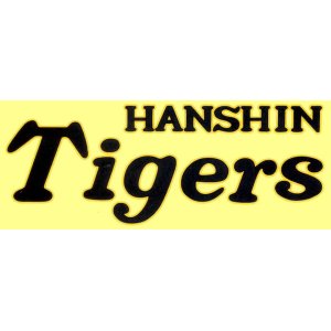 画像: ワッペン　特大Tigersロゴ　黒地×金