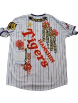 画像: ワッペン圧着Oサイズ紫ラインTigers