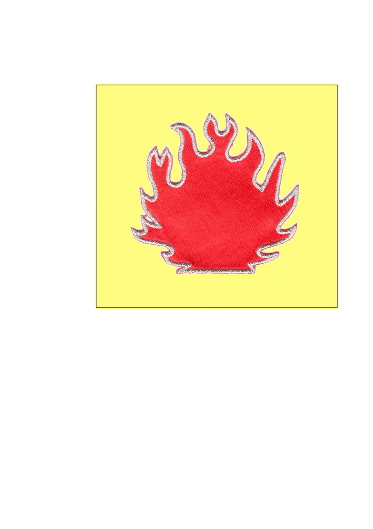 画像2: ワッペン　炎（縁刺繍）